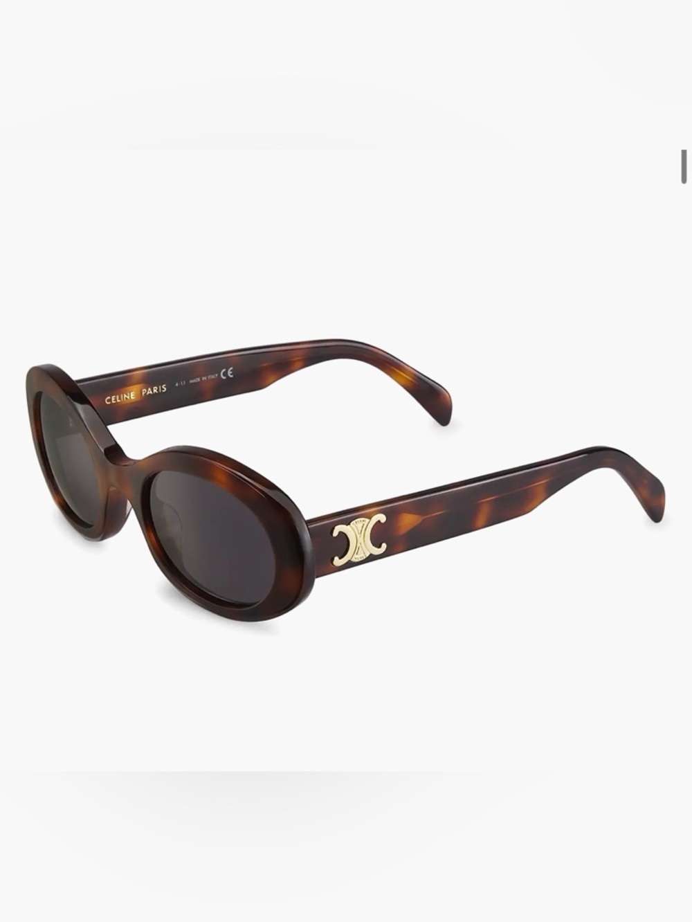 Celine Triomphe 52MM Oval Sunglasses Havana Smoke